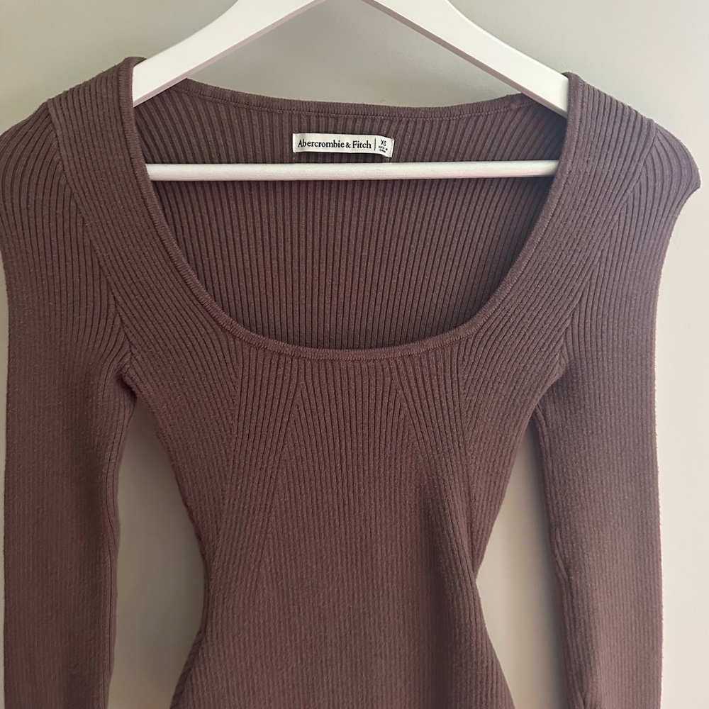 Abercrombie Long-Sleeve Squareneck Sweater Bodysuit